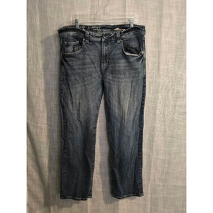 Men's TK Axel Slim‎ Boot Jeans Size 36x32 Blue Denim